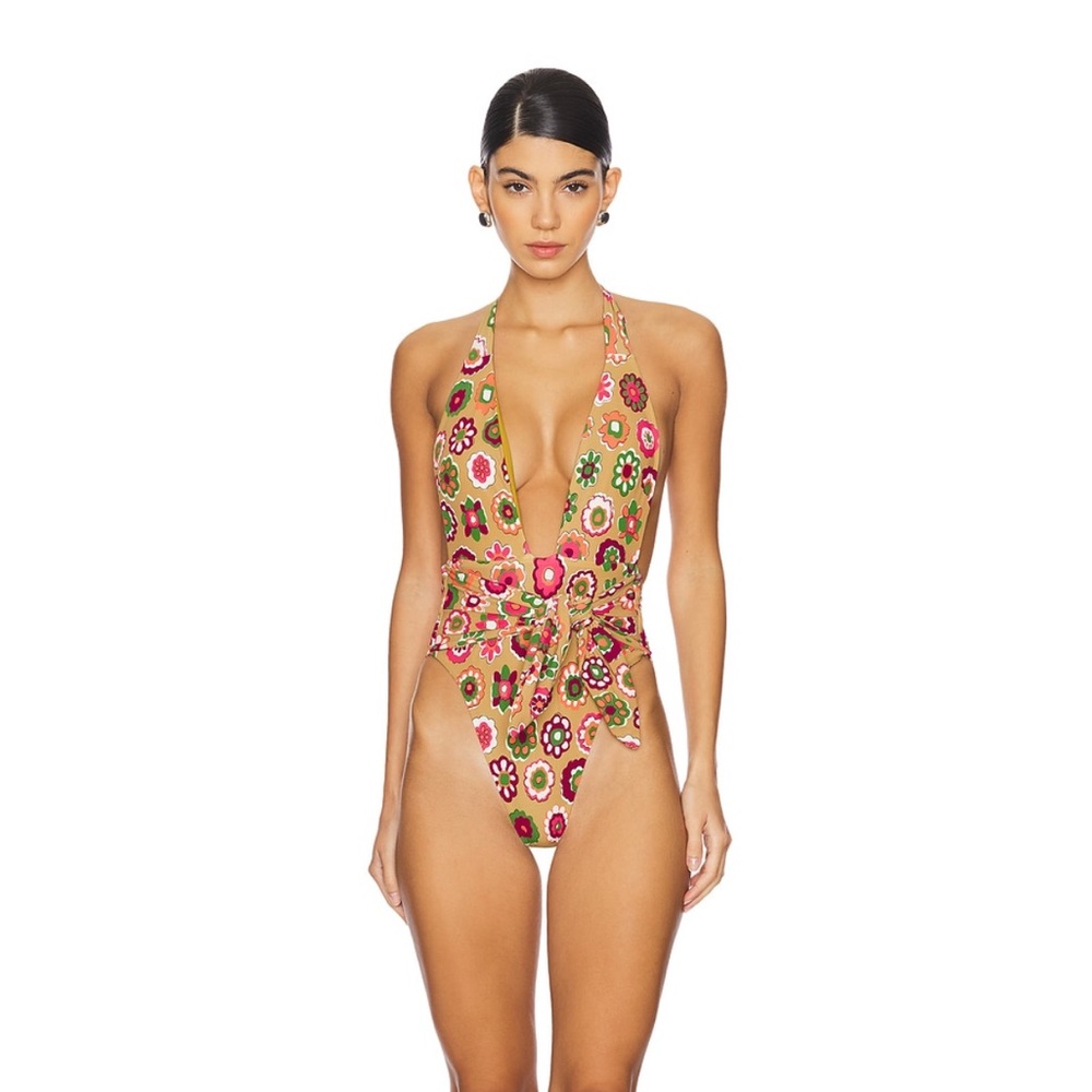Montce Tropez Tie Up One Piece in Mazzy Floral - Size M